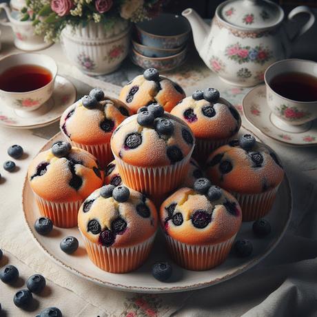 Magdalenas caseras de arándanos