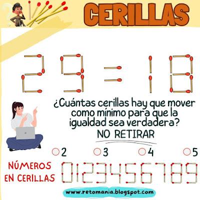 Desafíos matemáticos, Retos matemáticos, Juegos en el Aula, Gimnasia matemática, Gimnasia cerebral, Gimnasia para el Cerebro, Acertijos, Acertijos visuales, Retos visuales, Cerillas, Retos con Cerillas, Juegos con Cerillas, Retos con palillos, Juegos con Palillos, Pensamiento matemáticos, Pasatiempos