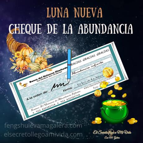 Luna Nueva 3 de Septiembre Cheque de la Abundancia