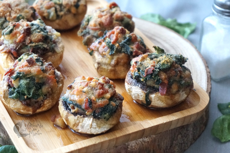 Champiñones rellenos en freidora de aire