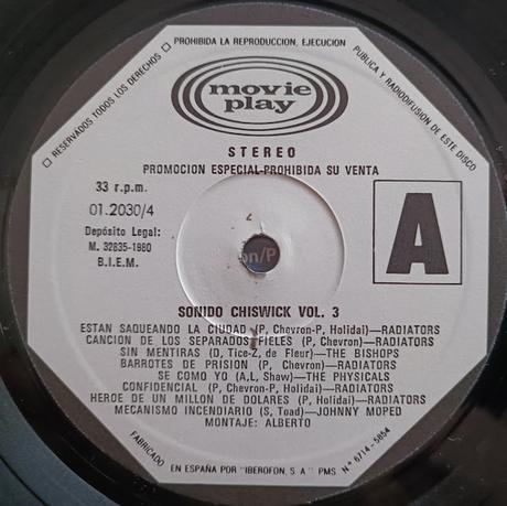 VA -Sonido Chiswick Vol 3 LP 1980