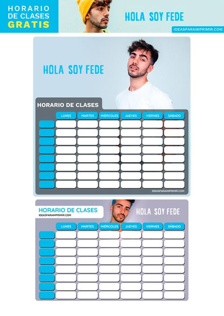 ¡GRATIS! Horarios de Clases de FEDE VIGEVANI para imprimir ¡GRATIS! Horarios de Clases de FEDE VIGEVANI para imprimir