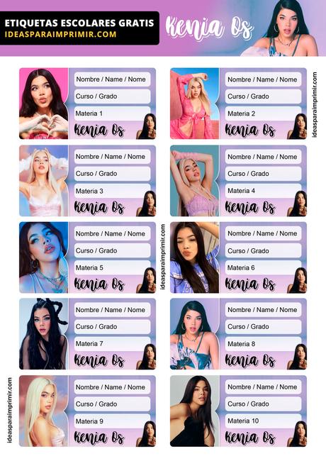 [+10] Etiquetas escolares de KENIA OS GRATIS para editar e imprimir!