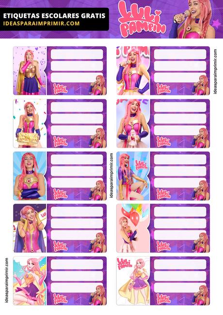 [+10] Etiquetas escolares de LULI PAMPÃN GRATIS para editar e imprimir!