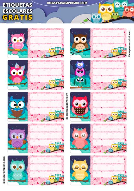 [+10] Etiquetas escolares de BÃHOS GRATIS para editar e imprimir!