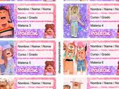 [+10] Etiquetas escolares ROBLOX NIÃAS GRATIS para editar imprimir!