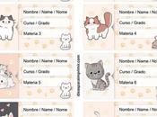 [+10] Etiquetas escolares GATOS LINDOS GRATIS para editar imprimir!