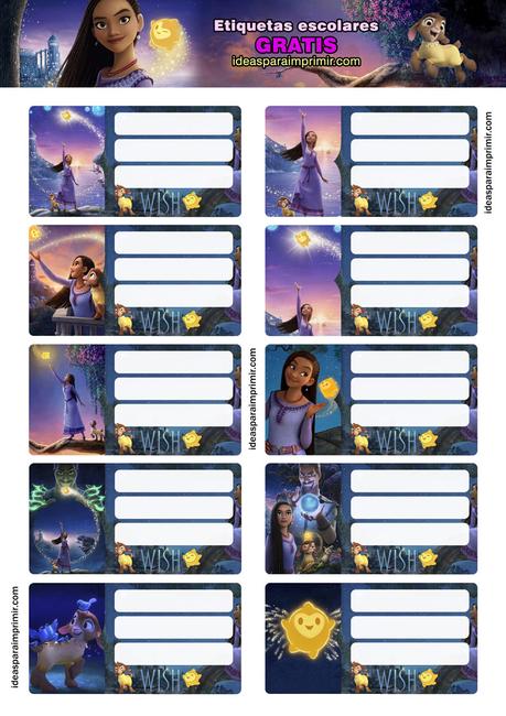 [+10] Etiquetas escolares de WISH GRATIS para editar e imprimir!