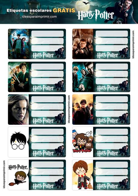 [+20] Etiquetas escolares de HARRY POTTER GRATIS para editar e imprimir!