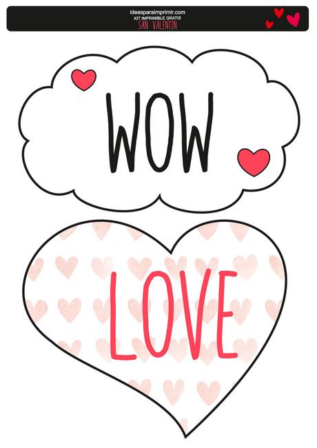 Kit dÃ­a de SAN VALENTÃN para imprimir [11 imprimibles GRATIS]