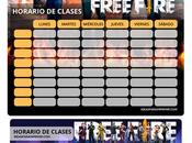 Â¡GRATIS! Horarios Clases FREE FIRE para imprimir