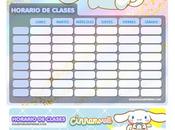 Â¡GRATIS! Horarios Clases CINNAMOROLL para imprimir