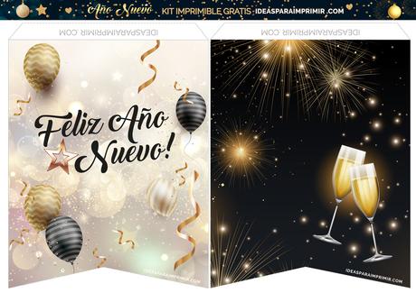 Banderines FELIZ AÃO NUEVO para imprimir gratis