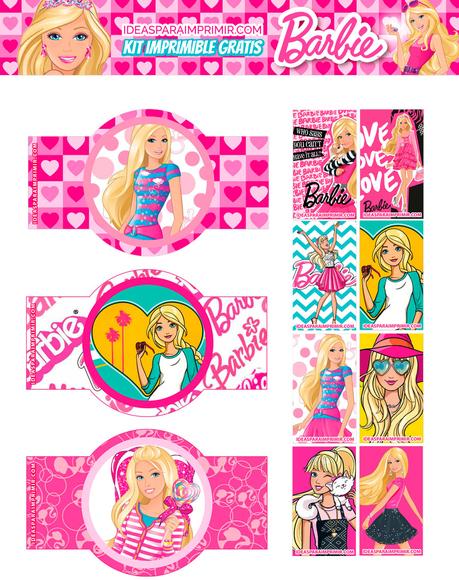 KIT de cumpleaÃ±os de BARBIE imprimible GRATIS. Incluye invitaciones editables!!