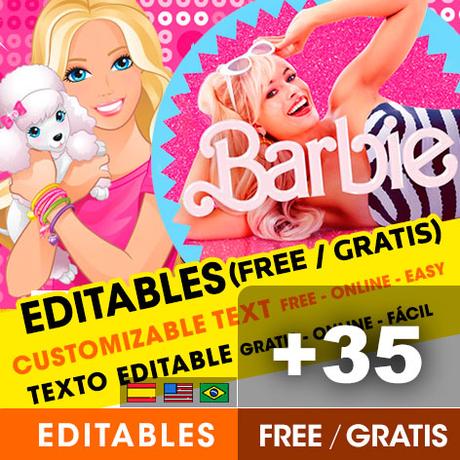 KIT de cumpleaÃ±os de BARBIE imprimible GRATIS. Incluye invitaciones editables!!