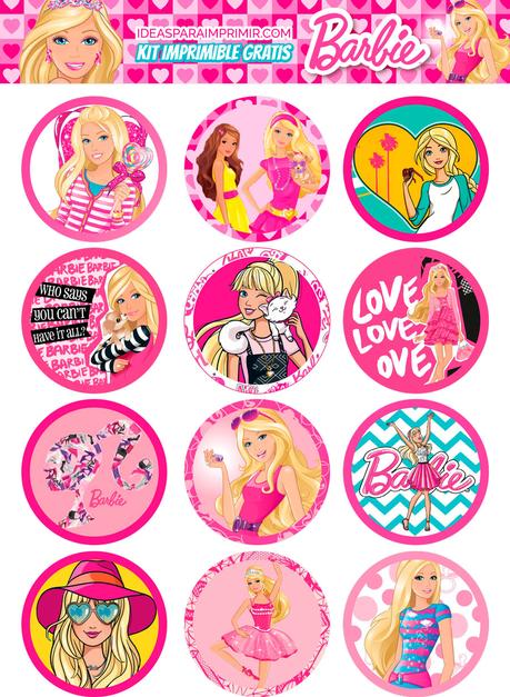 KIT de cumpleaÃ±os de BARBIE imprimible GRATIS. Incluye invitaciones editables!!