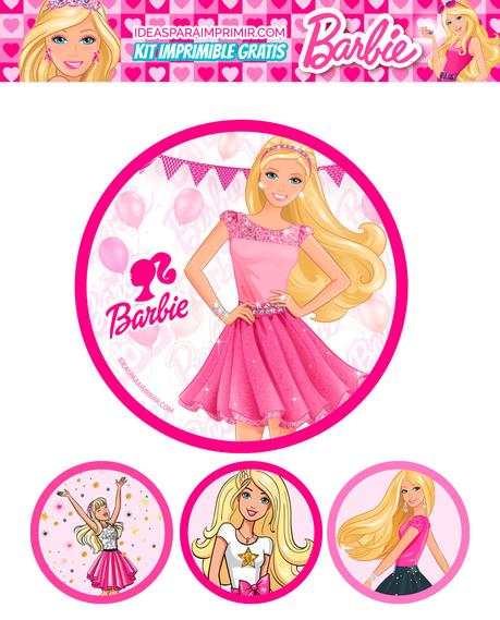 KIT de cumpleaÃ±os de BARBIE imprimible GRATIS. Incluye invitaciones editables!!