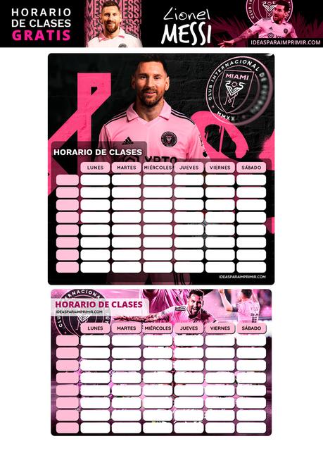 ¡GRATIS! Horarios de Clases de MESSI INTER MIAMI para imprimir ¡GRATIS! Horarios de Clases de MESSI INTER MIAMI para imprimir