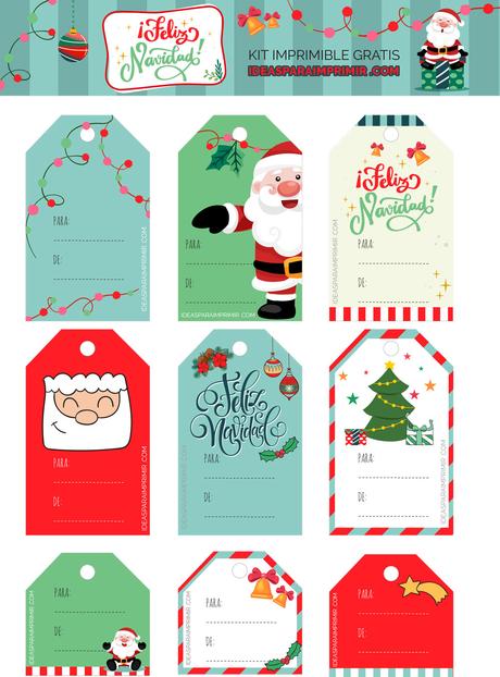 TAGS de NAVIDAD para imprimir GRATIS