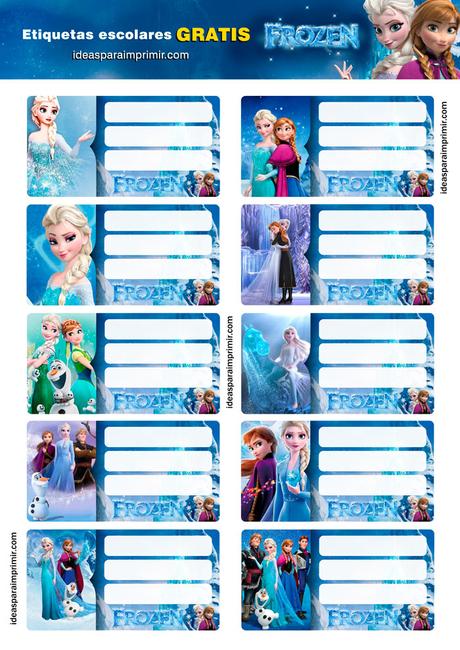 [+10] Etiquetas escolares de FROZEN II (GRATIS) para editar e imprimir!