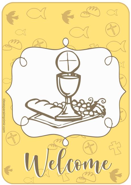 KIT de PRIMERA COMUNIÃN para imprimir GRATIS. Incluye invitaciones editables!!