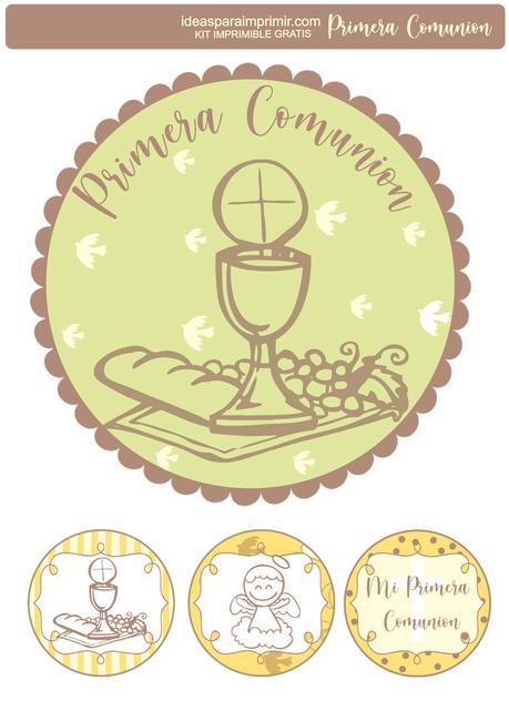 KIT de PRIMERA COMUNIÃN para imprimir GRATIS. Incluye invitaciones editables!!