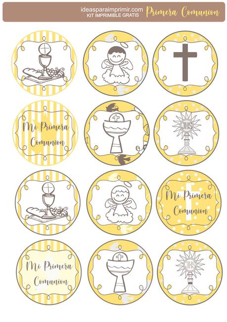 KIT de PRIMERA COMUNIÃN para imprimir GRATIS. Incluye invitaciones editables!!