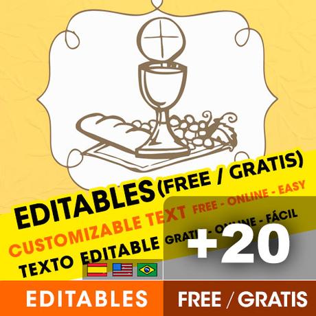 KIT de PRIMERA COMUNIÃN para imprimir GRATIS. Incluye invitaciones editables!!
