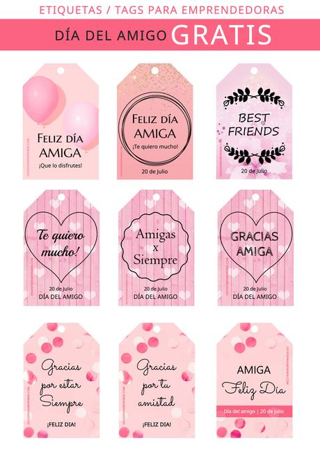 Tags DÃA DEL AMIGO 2023 para imprimir GRATIS