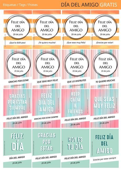 Tags DÃA DEL AMIGO 2023 para imprimir GRATIS