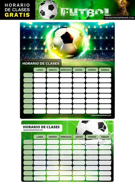 Â¡GRATIS! Horarios de Clases de FÃTBOL para imprimir