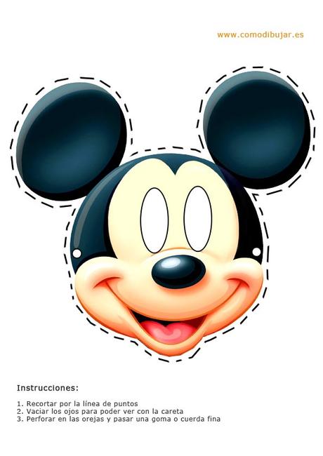 Careta de Mickey para imprimir