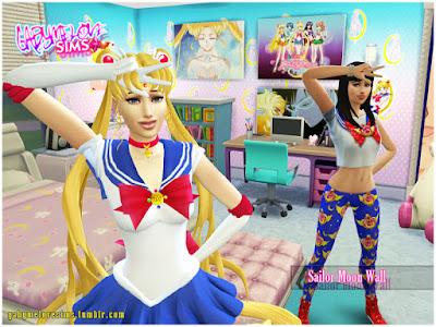 Sims 4 CC | Walls: Sailor Moon Wall | old Sims 4 CC | Walls: Sailor Moon Wall | Updated 2024 | Gabymelove Sims | Mod, mods, custom content, contenido personalizado, wall, pared, wallpaper, paper, papel tapiz, Pretty Guardian, Soldier, Senshi, Marinero, Luna, animé, manga, japan, naoko takeuchi, actualización, update, 2k24, HD, HQ, Half, crescent