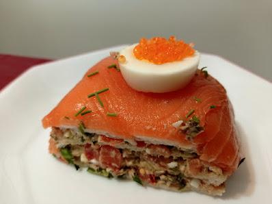 Pastel de salmón ahumado