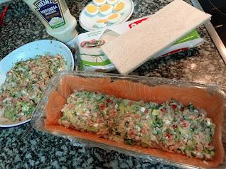 Preparación de pastel de salmón