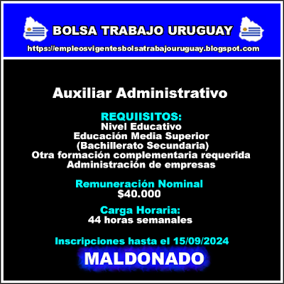 Auxiliar Administrativo(Maldonado)