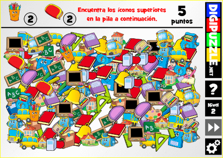 Buscar objetos del colegio. Imprimibles