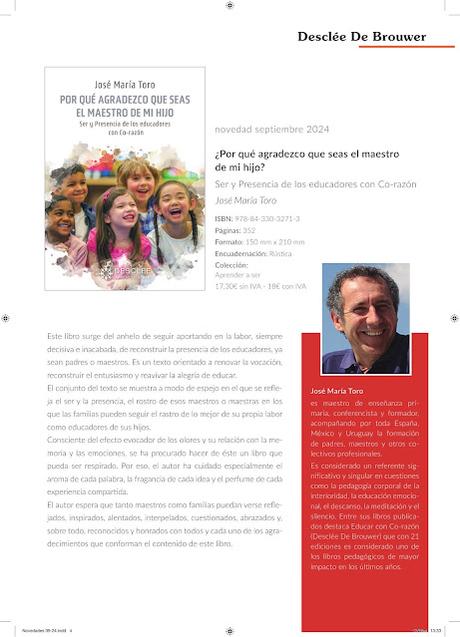 NOVEDAD EDITORIAL. Por qué agradezco que seas el maestro de mi hijo. NUEVO LIBRO de José María Toro NOVEDAD EDITORIAL. Por qué agradezco que seas el maestro de mi hijo. NUEVO LIBRO de José María Toro