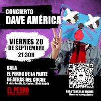 Concierto de Dave América en El perro de la parte de atrás del coche