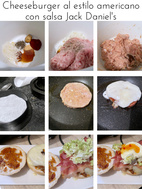 Cheeseburger al estilo americano con salsa Jack Daniel's Cheeseburger al estilo americano con salsa Jack Daniel's