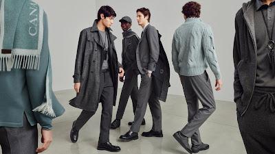 Traje gris oscuro de lana con solapas clásicas de Canali, ideal para reuniones de alto nivel o cenas formales.