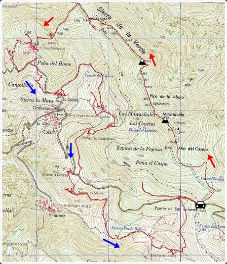 Alto San Lorenzo-La Mirandieḷḷa-La Pena l´Home-Brañieḷḷa