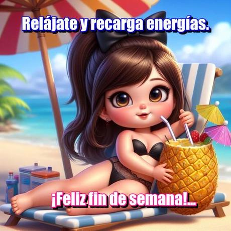 Relájate y recarga energías.  ¡Feliz fin de semana!... Desconecta, disfruta y haz lo que más te guste.