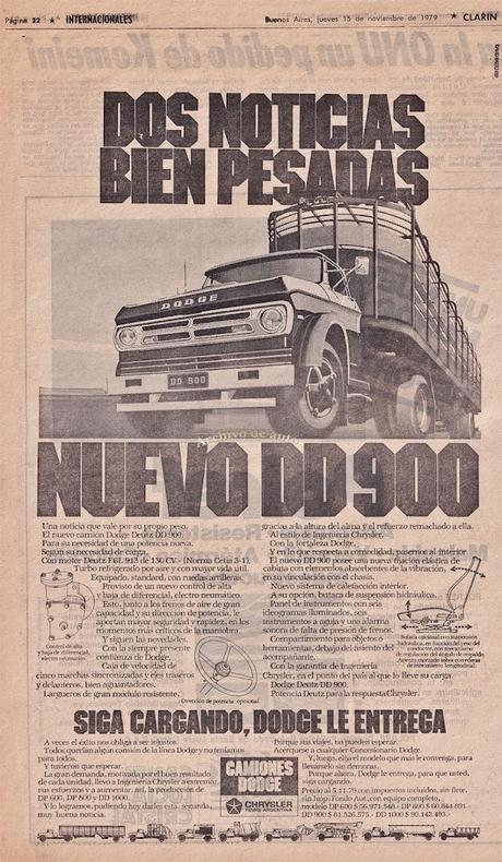Dodge DD 900 presentado en el año 1979 por Chrysler Fevre Argentina