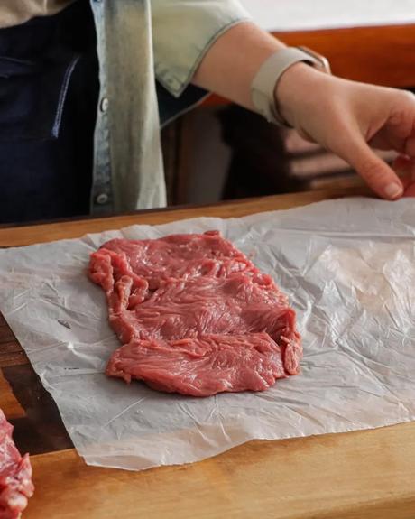 aplastar carne lomito