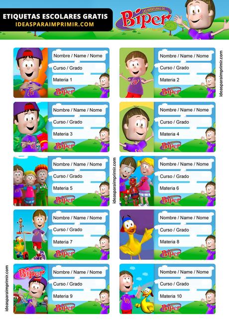 [+10] Etiquetas escolares de BIPER GRATIS para editar e imprimir!