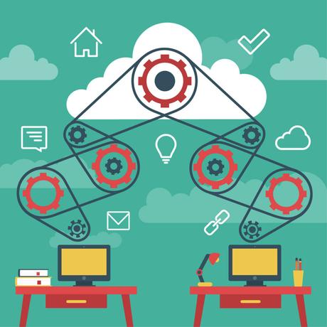 Almacenamiento en la Nube diseñado y desarrollado para empresas Ilustración sistema de almacenamiento en la nube.