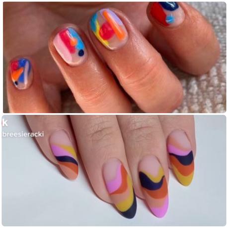 nail art 2024 tendencia plantillas ideas coloridas pastel colores