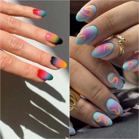 nail art 2024 tendencia plantillas ideas coloridas pastel colores