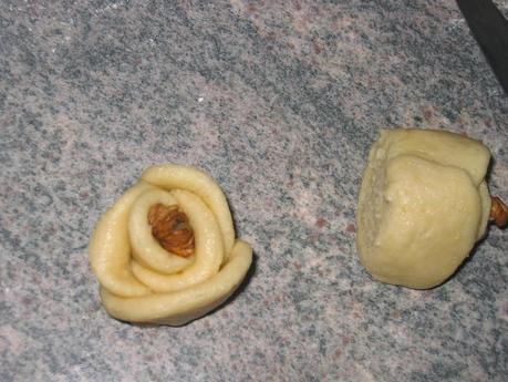 Flores fáciles con nueces Flores fáciles con nueces